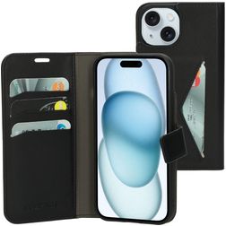 Mobiparts Classic Wallet iPhone 15 Hülle Klapphülle Geldbörse - Schwarz