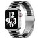 Mobigear Antwerp Edelstahl Apple Watch Armband Faltschließe - 42/41/40/38 mm - Schwarz / Silber