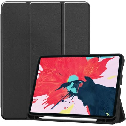 Mobigear Tri-Fold Gel iPad Pro 11 Zoll (2022) Hülle TPU,Kunstleder Klapphülle + Stifthalter - Schwarz