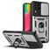 Mobigear Armor Ring Cam Slide Samsung Galaxy M53 Hülle Hardcase Backcover Stoßfest mit Ringhalter - Silber
