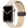 Mobigear Stripe Mag Silikon Apple Watch Armband Magnetverschluss - 42/41/40/38 mm - Weiß / Beige