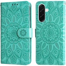 Mobigear Sunflower Samsung Galaxy A37 Hülle Klapphülle Geldbörse - Grün