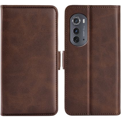 Mobigear Slim Magnet Motorola Edge (2022) Hülle Klapphülle Geldbörse - Braun
