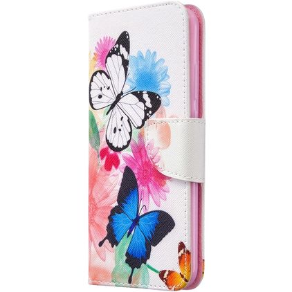 Mobigear Design Huawei P40 Lite E Hülle Klapphülle Geldbörse - Schmetterling