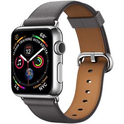 Mobigear Roma Leder Apple Watch Armband Dornschließe - 49/46/45/44 mm - Grau