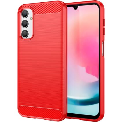 Mobigear Brushed Slim Samsung Galaxy A24 Hülle Flexibles TPU Backcover - Rot