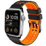 Mobigear Aero Armor Silikon Apple Watch Armband Dornschließe - 49/46/45/44 mm - Schwarz / Orange