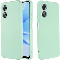 Mobigear Rubber Touch OPPO A17 Silikon Hülle Backcover - Grün