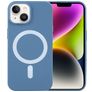 Mobigear Rubber Touch iPhone 15 Silikon MagSafe Hülle Backcover - Blau