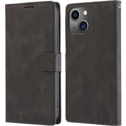 Mobigear Wallet 30 iPhone 14 Plus Hülle Klapphülle Geldbörse - Schwarz