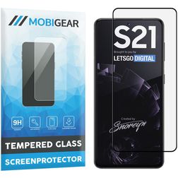 Mobigear Premium Samsung Galaxy S21 Panzerglas Gehärtetes Glas Displayschutz - Hüllenfreundlich - Schwarz