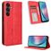 Mobigear Sensation Samsung Galaxy M55 Hülle Klapphülle Geldbörse - Rot