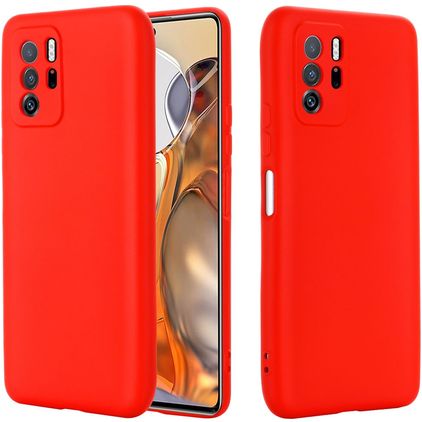 Mobigear Rubber Touch POCO X3 GT Silikon Hülle Backcover - Rot