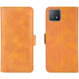 Mobigear Slim Magnet OPPO A73 5G Hülle Klapphülle Geldbörse - Cognac