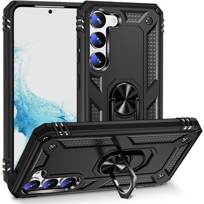 Mobigear Armor Ring Samsung Galaxy S23 Hardcase Backcover Shockproof mit Ringhalter - Schwarz