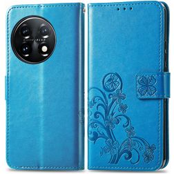 Mobigear Clover OnePlus 11 Hülle Klapphülle Geldbörse - Blau