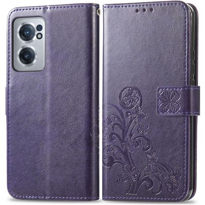 Mobigear Clover OnePlus Nord CE 2 Hülle Klapphülle Geldbörse - Lila