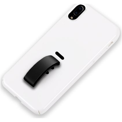 Mobigear Rubber Ring iPhone XS Max Hülle Hardcase Backcover mit Ringhalter - Weiß