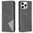 Mobigear Rhombus Slim iPhone 15 Pro Hülle Klapphülle - Schwarz
