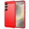 Mobigear Brushed Slim Samsung Galaxy S25 Hülle Flexibles TPU Backcover - Rot