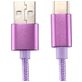 Mobigear Nylon USB-A auf USB-C Kabel 1 Meter - Lila