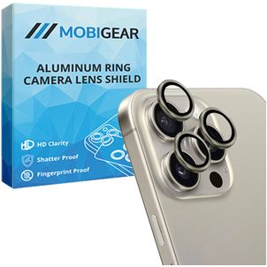 Mobigear Single iPhone 15 Pro Panzerglas Gehärtetes Glas Kameralinsen Schutz - Hüllenfreundlich - Silber