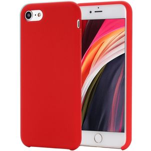 Mobigear Rubber Touch iPhone SE (2020) Silikon Hülle Backcover - Rot