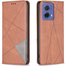Mobigear Rhombus Slim Motorola Moto G85 Hülle Klapphülle - Braun