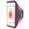 Mobiparts Comfort Fit Handyhalterung Joggen iPhone SE (2016) Sporthülle Neopren Sportarmband - Neon Pink