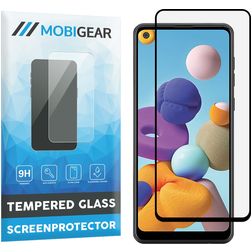 Mobigear Premium Samsung Galaxy A21 Panzerglas Displayschutz - Hüllenfreundlich - Schwarz