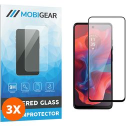 Mobigear Premium Motorola Moto G04 Panzerglas Gehärtetes Glas Displayschutz - Hüllenfreundlich - Schwarz (3er Pack)