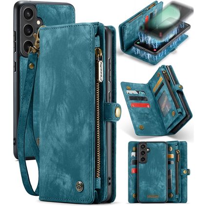 Caseme 008 Samsung Galaxy S23 FE Hülle Abnehmbare 2in1 Klapphülle Geldbörse - Blau
