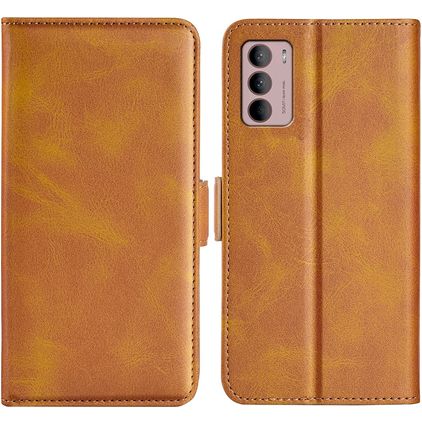 Mobigear Slim Magnet Motorola Moto G42 Klapphülle Portemonnaie - Cognac