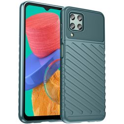Mobigear Groove Samsung Galaxy M33 Hülle Flexibles TPU Backcover - Grün