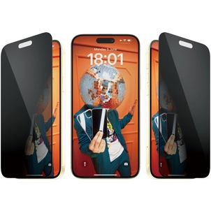 PanzerGlass Ultra-Wide Fit iPhone 15 Plus Gehärtetes Glas Displayschutz Privacy - Hüllenfreundlich + Applikator