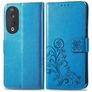 Mobigear Clover HONOR 90 Hülle Klapphülle Geldbörse - Blau