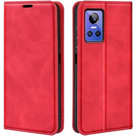 Mobigear Retro Slim Realme GT Neo 3 Hülle Klapphülle Geldbörse - Rot
