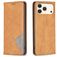 Mobigear Rhombus Slim iPhone 17 Pro Hülle Klapphülle - Cognac