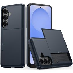 Mobigear Card Samsung Galaxy S26 Hülle Hardcase Backcover Stoßfest mit Kartenhalter - Blau