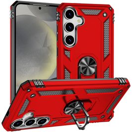 Mobigear Armor ring Samsung Galaxy S25 Plus Hülle Hardcase Backcover Stoßfest mit Ringhalter - Rot