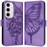 Mobigear Butterfly Samsung Galaxy S24 FE Hülle Klapphülle Geldbörse - Lila