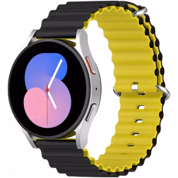 Mobigear Ocean Silikon Smartwatch Armband Dornschließe - 22-mm-Universalanschluss - Schwarz / Gelb