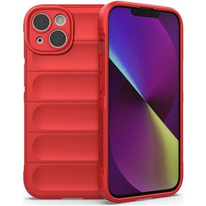 Mobigear Bumpy iPhone 14 Hülle Flexibles TPU Backcover - Rot