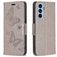 Mobigear Butterfly Samsung Galaxy A54 Klapphülle Portemonnaie - Grau