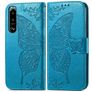 Mobigear Butterfly Sony Xperia 5 IV Hülle Klapphülle Geldbörse - Blau