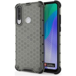 Mobigear Honeycomb Huawei Y6p Hülle Hardcase Backcover Stoßfest - Grau