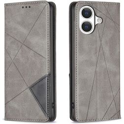 Mobigear Rhombus Slim iPhone 17 Hülle Klapphülle - Grau