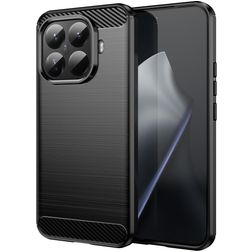 Mobigear Brushed Slim Xiaomi 15T Pro Hülle Flexibles TPU Backcover - Schwarz