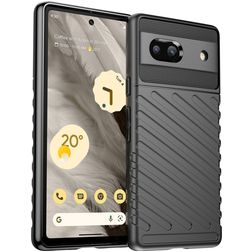 Mobigear Groove Google Pixel 7a Hülle Flexibles TPU Backcover - Schwarz