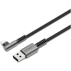 Cygnett Angled Braided USB-A auf Apple Lightning Kabel 1 Meter - Schwarz